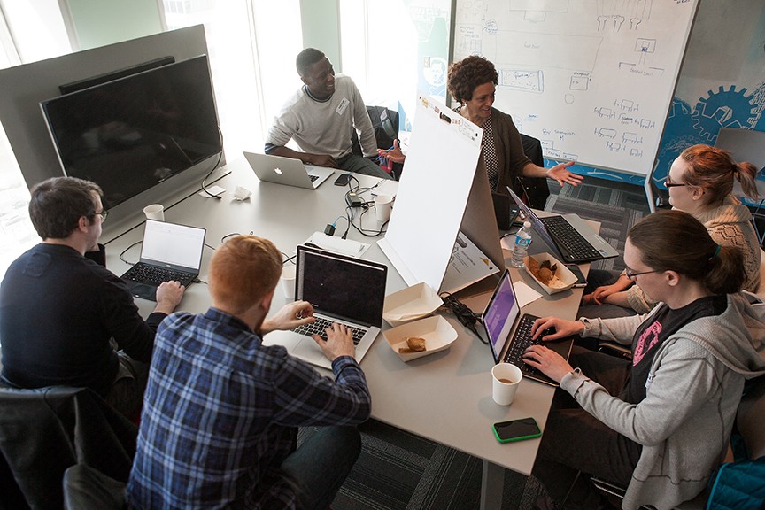 Teams getting started putting their ideas together